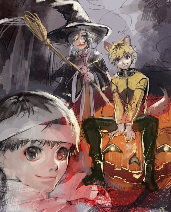 ilustracion de anime de halloween 