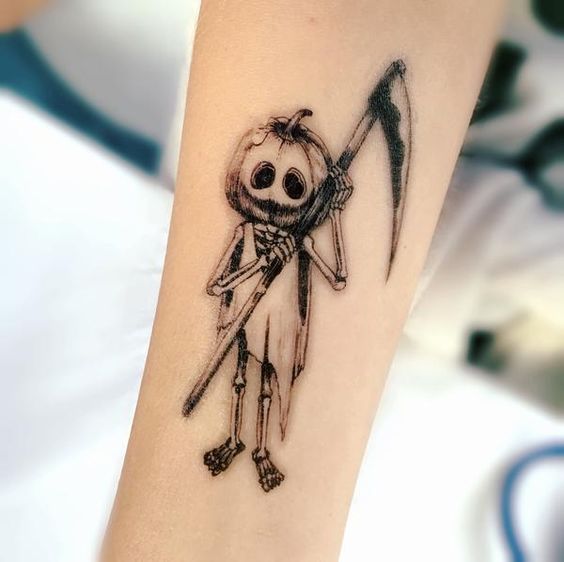 tattoo de halloween de calabaza